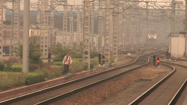 Estación de tren Hang Zhou en China — Vídeo de stock